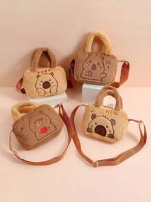 Adorable Plush Capybara Crossbody Bag For Girls - Lightweight, Foldable Shoulder & Phone Purse With Adjustable Strap, Perfect For Outings And Parties - Multicolor - View 1