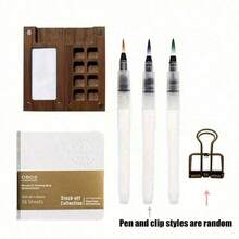 1pc 8-Slot Palette Box 15-Slot Palette Box Portable Mini Watercolor Paint Box Suitable For Sketchbook Travel Painting - Multicolor - View 9