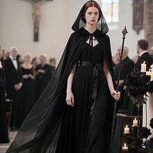 New Medieval Halloween Cloak With Large Hat, Vintage Multi-Color European Noble Overcoat Robe - Multicolor - View 3
