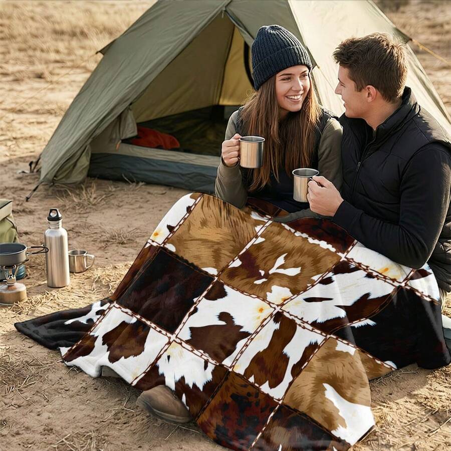 1PC Flannel Blanket, Summer Blanket, Bed Blanket , Blankets For Camping, Blanket For Beach, Throw Blanket, Multi-Use Blanket Soft , Cooling Blanket - Style Z - View 1