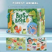 4Pcs Cartoon Themed Busy Book Set, Dinosaur/Animal/Number/Traffic Pattern Tear & Stick Activity Book, Cognitive Training Interactive Book For Kids Age 0-4, Preschool Learning Activity Toy - Multicolor - View 18