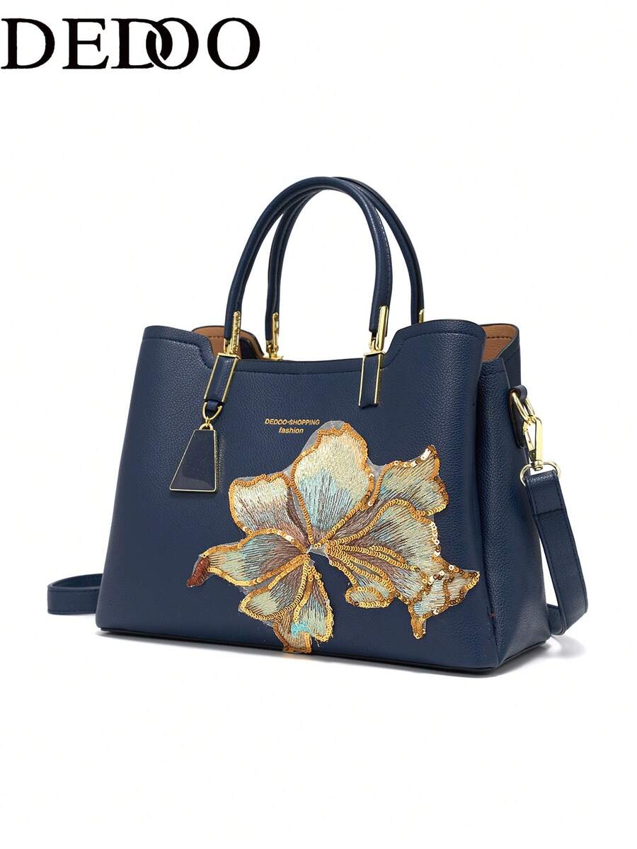 Dedoo Light Luxury Fashion Versatile Multi-Compartment Large Capacity Handbag & Crossbody Bag - Blue - View 1