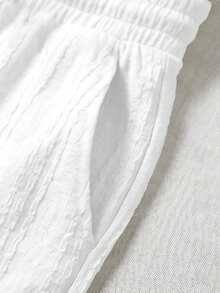 Men's Polo Shirt Set, Knitted, Casual, Mature, Daily Wear - White - View 9