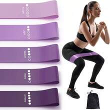 (5pcs) Yoga Fitness Shaping Rehabilitation Strength Training Resistance Band Set - Multicolor - View 17