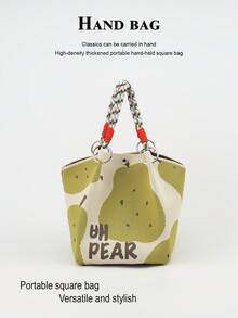 1pc Cartoon Fruit Large Capacity Lightweight Handbag, Suitable For Commuting, School, Travel, Portable And Easy To Match With Clothes, All Seasons - Multicolor - View 6
