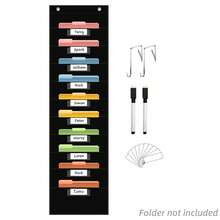 1pc 8/10/14/28 Pocket File Storage Hanging Bag With Label Cards And Hooks, 2 Black Markers, Wall Or Door Hanging File Organizer. Suitable For Classroom, Office And School, Ideal For School Office Home And Other Storage Of Files, Letters, Scrapbooks And Newspapers - A - View 10