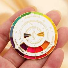 Geometric Round Color Wheel Brooch Unisex Fashion Versatile Personalized Car Keychain Accessories Wholesale - Multicolor - View 4