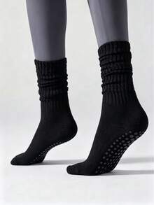 1/3/6 pares de calcetines de yoga de invierno unisex, diseño de puño ancho de moda, palma completa de silicona antideslizante y amortiguadora, adecuados para danza, pilates, yoga, fitness en interiores, regalo de vuelta a la escuela, calcetines antideslizantes - Multicolor - Ver 3