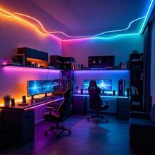 98.4英尺 2卷 RGB 變色 LED 燈條,APP 與遙控控制,音樂同步,可調光,可裁剪,USB 接口 LED 燈條,適用於臥室、遊戲室、電視和家居裝飾,萬聖節裝飾 - 黑色遙控 - 查看 11