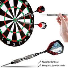 12 buah 20g/buah Jarum Dart Profesional Set Dart Mainan Papan Dart Jarum Keras Baja Tungsten Ujung Dart Imitasi Kemasan Kotak Kertas - Perak - View 5