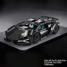 1200+ Set Blok Bangunan MOC Balap Mobil Klasik Pink/Hitam/Supercar, Model Mainan Mobil DIY, Set Perakitan Mobil Balap, Tema City Tech Speed Champion, Dekorasi Koleksi, Cocok Untuk Dewasa, Remaja, Seri City Tech Champion, Sempurna Sebagai Hadiah Ulang Tahun, Halloween, Natal - MultiWarna - View 7