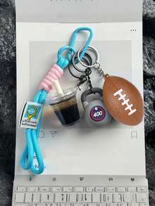 Yogodlns Fashion Sports Fitness Dumbbell Pendant Keychain Cute Key Chain Car Key Ring Handmade Woven Nylon Rope Keychain,Purse Charms - Multicolor - View 13