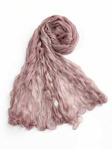 1pc Solid Color Breathable Ruffle Soft Headscarf, Bright Elastic Wrinkle-Resistant Spring Summer Headscarf - Multicolor - View 12