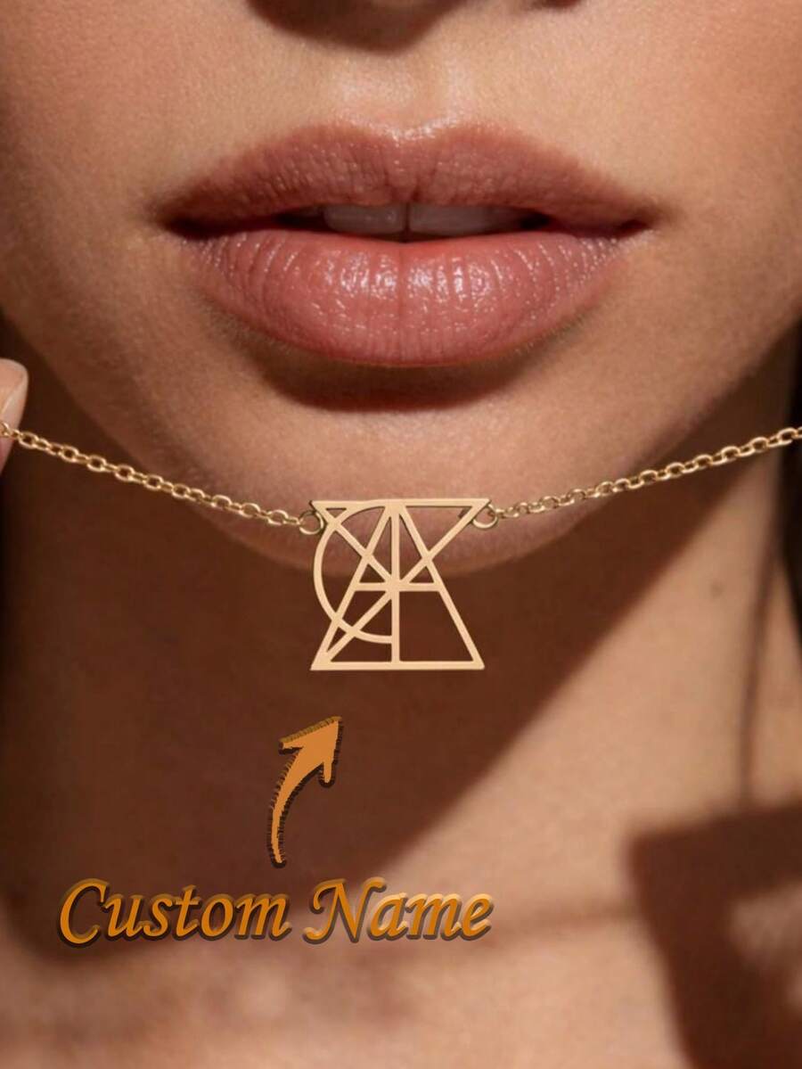 Personalized Stainless Steel Name Necklace, Customized Name Pendant, Unique Creative Gift For Holidays And Thanksgiving - Multicolor 2 - View 1