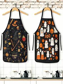 1pc Mexican Sugar Skull Day Of The Dead Apron, Vintage Floral Hat Print Kitchen Cooking Apron For Restaurant Holiday Cosplay Decor - Multicolor - View 1