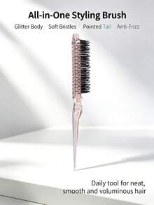 Rat Tail Teasing Hair Brush, Dense Nylon Volumizing Backcombing Comb, Fine Tip Hair Parting Braiding Tool, Root Lift High Cranial Top Styling Brush - Multicolor - View 8