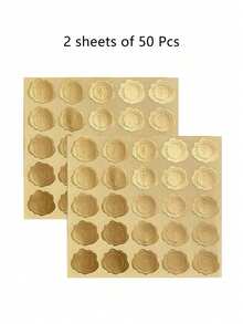 100 piezas Pegatinas de sobre dorado, Pegatinas de sello de corazón en relieve, Adecuadas para postales, invitaciones, tarjetas, decoración de regalos, etiquetas autoadhesivas - Multicolor - Ver 6