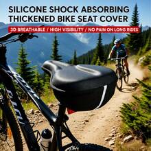 Thickened Silicone Bicycle Seat Cover, 3D Breathable Shock-Absorbing, Extra Wide Comfortable, Non-Slip Cycling Seat Cushion - Multicolor - View 4
