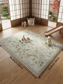1件淺綠色葉子客廳地毯，適用於廚房、餐廳、臥室、房間節日裝飾、室內/室外、辦公室、大廳、防滑門墊、浴室地毯、走廊、書房遊戲區地毯 - 淡綠色 - 查看 13
