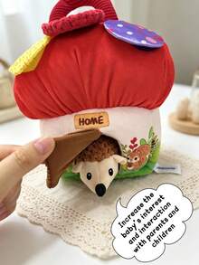 1pc Unisex Animal Plush Doll With Built-In Paper Ring, Squeaker, Bell And Mirror, Multi-Functional Early Education Doll, Suitable As Newborn Gift - Multicolor - View 5