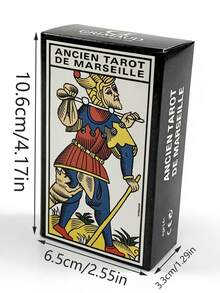 1 BoxTarot De Marsella 78 Cartas, Spanish Divination Tarot Cards Gold Black Includes A Beginner's Guide - Multicolor - View 12