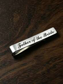 Custom Men's Wedding Tie Clip, Personalized Tie Clip, Stainless Steel Material, Customizable Engraving, Minimalist Wedding Accessory - Multicolor - View 11
