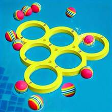 1+10pcs Swimming Pool Toss Game Set, Family Gathering Water Sports Floating Pool Toy, Toss Game Water Mat, Suitable For Water Floating Toss Game Sports, Fun Game For Family And Friends, Suitable For Adults And Ages 14+, Suitable For Pool Parties, Outdoor Games And Holiday Celebrations - A - View 1