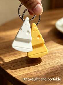 1pc Cheese Phone Stand, Cheese Keychain, Creative Desktop Decor, Suitable For Living Room, Kitchen, Bedroom, Office Workers, Desktop Ornament, Home Storage, Home Accessories, College Dorm Essential, Back To School, Halloween, Christmas Gift Essential - Multiple Styles - View 5