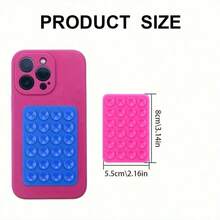5pcs 24-Piece Single-Sided Silicone Suction Cup Phone Holder, Anti-Slip Portable Removable Square Universal Phone Suction Cup, Super Strong Silicone Non-Slip, Selfie Video Universal Finger Holder, Phone Case Hanging Hands-Free Selfie And Video Accessory, Multi-Function Phone Accessory Suitable For All Models - Multicolor - View 2