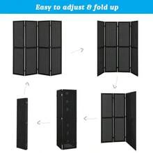 4 Panel Pegboard Freestanding, 5 FT Portable Display Board Organizer For Craft Show Jewelry, Wooden Folding Privacy Screen Room Divider With Base, Black - Black - View 3