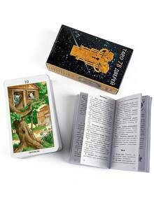 1盒78張塔羅牌初學者套裝,完整78張占卜卡牌附指南手冊,靈性占卜卡 中世紀奇幻風格 - 彩色 - 查看 2