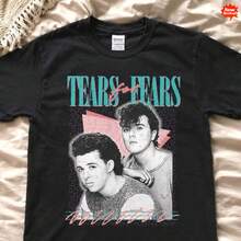 قميص Tears For Fears - ملابس علوية نسائية عتيقة من الثمانينيات - الأسود - مشاهدة 1