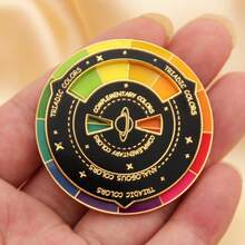 Geometric Round Color Wheel Brooch Unisex Fashion Versatile Personalized Car Keychain Accessories Wholesale - Multicolor - View 3