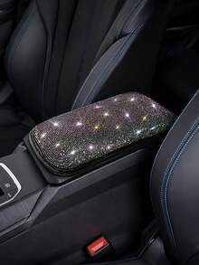 Universal Glitter Car Armrest Pad - Non-Slip, Rhinestone, Premium Polyester Material, Car Center Console Cover And Armrest Box Protective Pad - Stylish Car Decorative Accessories, Car Accessories - Multicolor - View 14