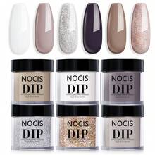 NOCIS 6色浸粉美甲套組－壓克力浸粉套組，適合DIY美甲，春夏馬卡龍色調，持久配方，無需UV燈 - 彩色 - 查看 10