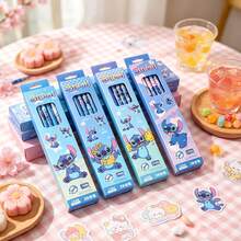 1set The Cure Cartoon Drawing Pencil Gift Box, Light Blue Gradual Change Soft Color Matching, Childlike Cartoon Pattern, Suitable For Daily Writing, Art Hand-Painted, Stationery Gifts For Children. (Stochastic Style) - Multicolor - View 1