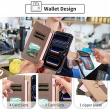 1pc Artificial Leather Zipper Wallet Phone Case Compatible With Apple 17 Pro Max, A57, Note 15 PRO, Portable Crossbody Coin Holder Protective Shell (Global Version, Not Local Model) - Khaki - View 8