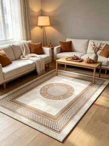 1pc Khaki Minimalist Velvet Thickened Rug, Decorative Carpet, Bedroom Decor, Small Rug, Carpet, Home Decor, Living Room Rug, Living Room Small Rug, Bedroom Carpet - Multicolor - View 2