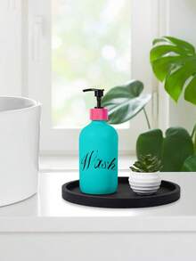 Bandeja de baño de silicona de 3 tamaños, bandeja redonda para tocador, estantería de almacenamiento para encimera de cocina, soporte decorativo para jabón, bandeja decorativa para mesa de café para perfumes, velas, plantas (Negro) - Negro - Ver 6