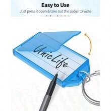 5/10/15/20/25/30Pcs Colorful Plastic Key Tags Set With Open Rings And Blank Paper Labels, Can Be Used To Mark Luggage Bags To Prevent Loss - Multicolor - View 5