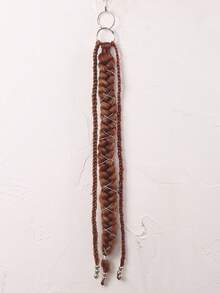 1pc Long Braided Ponytail Hair Hoop Hair Accessory, Straight Synthetic Fiber Braided Hair With Metal Ring, Braided Hair Extension, Suitable For Daily Wear And Party, Fits All Hair Types, Instantly Adds Volume And Length, Halloween - Multicolor - View 16