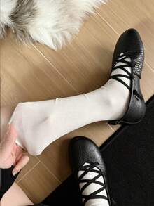 1/2 Pairs Y2K Sweet Cool Style Solid Color Slouch Knee-High Socks, Japanese JK School Style - Multicolor - View 7