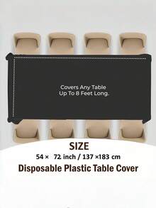2pcs Plastic Tablecloth Set, Disposable Tablecloth, 54in X 72in, Multiple Colors Available, Suitable For Parties, Birthdays, Weddings, Engagements, Bridal Showers, Banquets, Christmas And Other Occasions - Multicolor - View 2