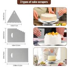 Aluminum Alloy Cake Turntable, 12-Inch Rotating Stand For Baking, Pastries And Cupcakes, 35-Piece Accessory Set, 30 Cm Diameter, Including 3 Dough Scrapers, Piping Bag And Piping Nozzle Set - View 6