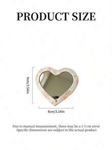 L'Occitane Heart-Shaped Floral Pattern Single-Sided Handheld Mirror, Portable Pocket Makeup Mirror, Suitable For Daily Touch-Ups, Travel, Birthday And Holiday Gifts LOCCITANE-GIFT-31 - Light Pink + White - View 7
