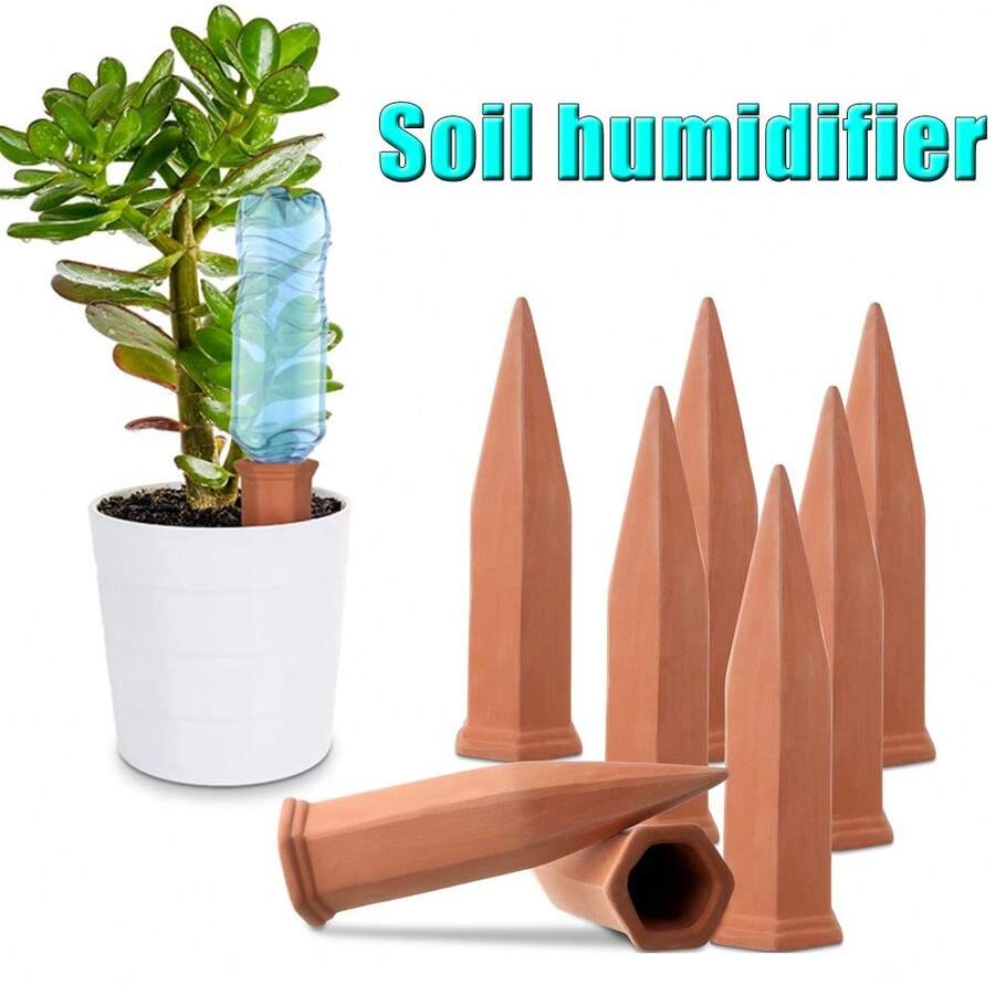 2pcs Clay Vacation Plant Watering Spikes, Wine Bottle Watering Stakes, Slow Release Plant Watering Nails, Automatic Watering Device For Indoor And Outdoor Plants