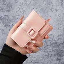 Cartera Mini Mujer de PU, Billetera Compacta con Ranuras para Tarjetas, Identificación y Monedas para Uso Diario - gris - Ver 6