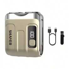 Outdoor Camping New MINI Digital Display Electric Shaver Floating Razor Triple Ring Blade Magnetic Dual Head Portable Beard Trimmer - A - View 14