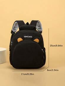 1pc Mini Personalized Back To School Cute Bear Backpack, Simple Casual Design, Zipper Closure, Nylon Material, Adjustable Shoulder Straps, Hand-Carry, Suitable For School, Shopping, Daily Outings, Outdoor Trips. Birthday Gift. - Striped Fleece 2501 - View 12