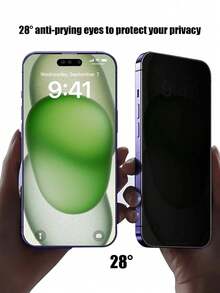 4pcs Full Screen Privacy Tempered Glass Screen Protector, Anti-Peeping, Anti-Collision, Anti-Scratch, Anti-Fingerprint, Strong Adhesion, Not Easy To Fall Off, Compatible With IPhone7/8/X/XR/11/12/13/14/15/16/16e/17/17 Air/17 Pro/17 Pro Max/18 Pro/18 Pro Max/Ultra Phone Accessories. Easy To Install, Compatible With Most Phone Cases. - Black - View 7